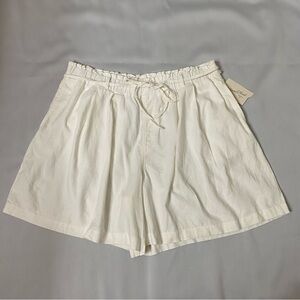 Universal Thread Short Womens Size XL Linen Blend Beige Paper Bag Tie Pockets